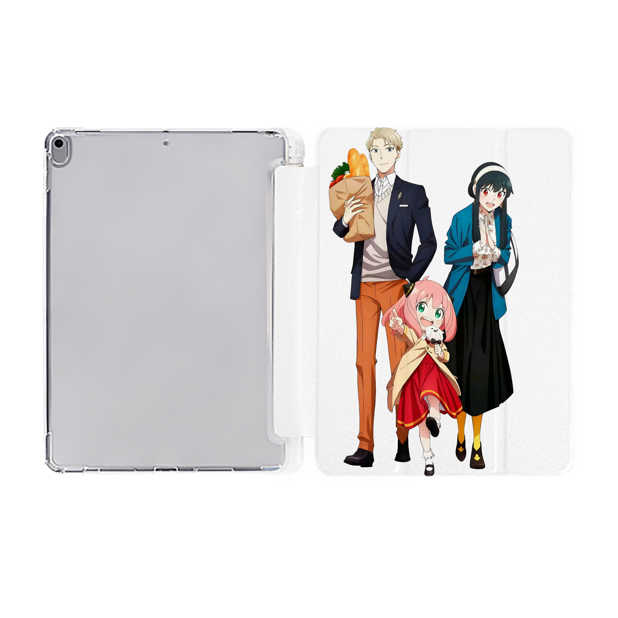（画像用） SPY×FAMILY间谍家家酒 IPad ケース ペン収納付き 三つ折りスタンド PUレザー×シリコン 対応機種9.5/10.5/10.9インチ